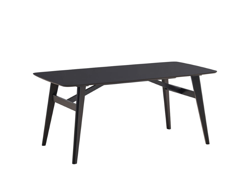HomeRoots 71 Inch Sleek Black Wood Dining Table for Modern and Contemporary Spaces 631293