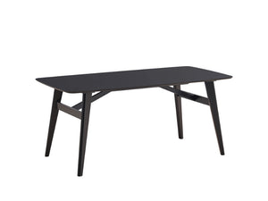 71 Inch Sleek Black Wood Dining Table for Modern and Contemporary Spaces