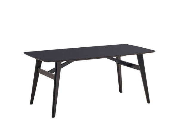 71 Inch Sleek Black Wood Dining Table for Modern and Contemporary Spaces
