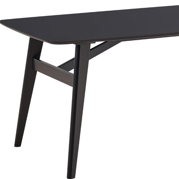 71 Inch Sleek Black Wood Dining Table for Modern and Contemporary Spaces