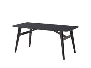 71 Inch Sleek Black Wood Dining Table for Modern and Contemporary Spaces