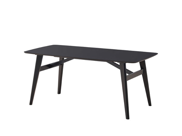 71 Inch Sleek Black Wood Dining Table for Modern and Contemporary Spaces