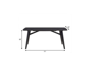 71 Inch Sleek Black Wood Dining Table for Modern and Contemporary Spaces