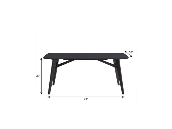 71 Inch Sleek Black Wood Dining Table for Modern and Contemporary Spaces