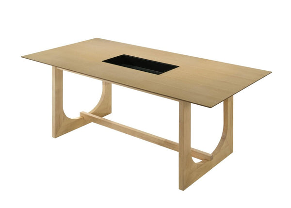 71 Inch Solid Wood Trestle Base Dining Table for Farmhouse Kitchen Gatherings