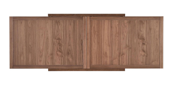 47 Inch Walnut Finish Extendable Dining Table with Hidden Self-storing Leaf Included