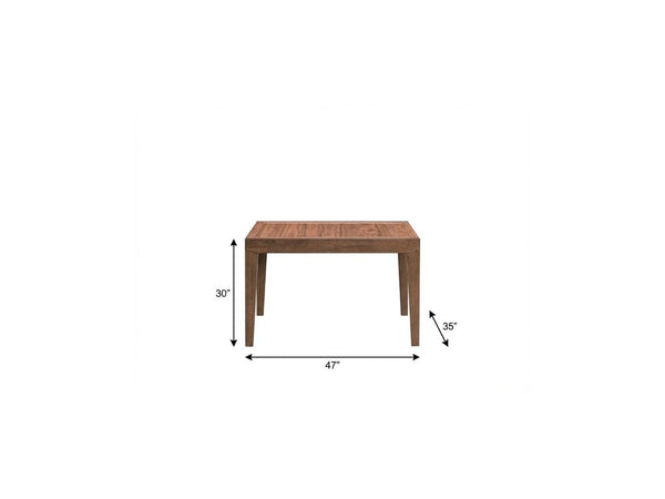 47 Inch Walnut Finish Extendable Dining Table with Hidden Self-storing Leaf Included