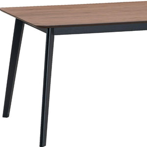 59 Inch Wood Dining Table Seats Four with Modern Style for Kitchen Gatherings