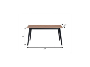 59 Inch Wood Dining Table Seats Four with Modern Style for Kitchen Gatherings