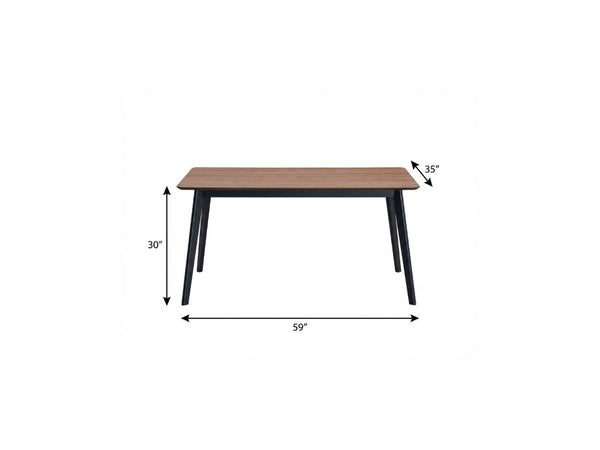 59 Inch Wood Dining Table Seats Four with Modern Style for Kitchen Gatherings
