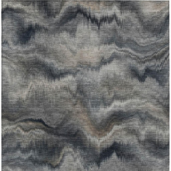 HomeRoots 5' Gray and Silver Abstract Washable Area Rug for Indoor and Outdoor Spaces – Durable, Modern Design 5' X 8' 631306