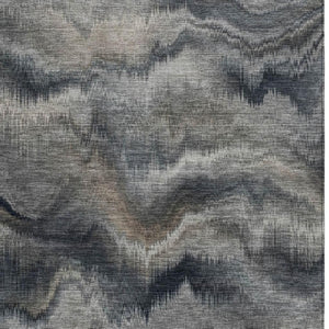 HomeRoots 5' Gray and Silver Abstract Washable Area Rug for Indoor and Outdoor Spaces – Durable, Modern Design 9' X 12' 631309