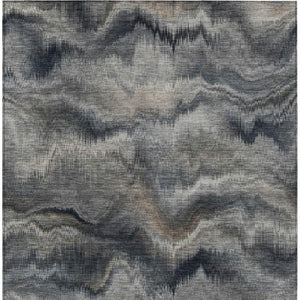 HomeRoots 5' Gray and Silver Abstract Washable Area Rug for Indoor and Outdoor Spaces – Durable, Modern Design 10' X 14' 631310