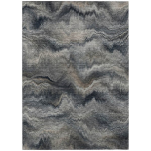 HomeRoots 5' Gray and Silver Abstract Washable Area Rug for Indoor and Outdoor Spaces – Durable, Modern Design 10' X 14' 631310