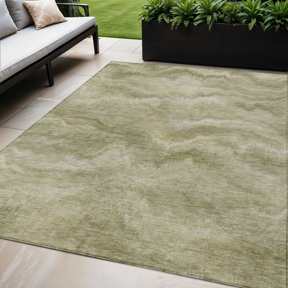 HomeRoots 5' Stylish Sage and Ivory Abstract Area Rug - Durable, Washable Design for Indoor and Outdoor Use 5' X 8' 631312