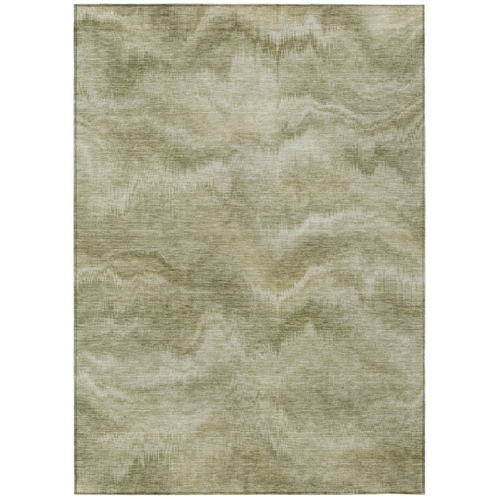HomeRoots 5' Stylish Sage and Ivory Abstract Area Rug - Durable, Washable Design for Indoor and Outdoor Use 5' X 8' 631312