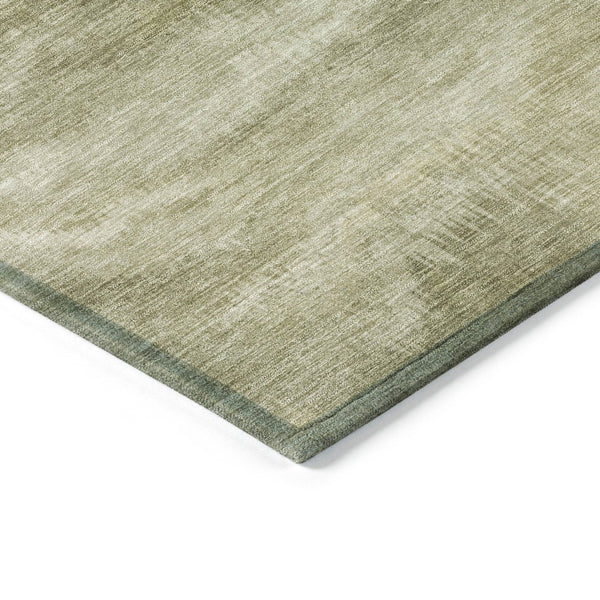 HomeRoots 5' Stylish Sage and Ivory Abstract Area Rug - Durable, Washable Design for Indoor and Outdoor Use 8' Round 631313