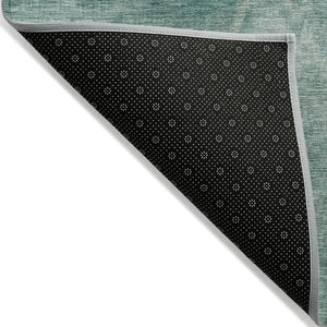 HomeRoots 5' Stylish Teal Blue and Ivory Abstract Indoor Outdoor Area Rug for Easy Care and Versatile Use 9' X 12' 631321