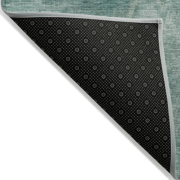 HomeRoots 5' Stylish Teal Blue and Ivory Abstract Indoor Outdoor Area Rug for Easy Care and Versatile Use 9' X 12' 631321