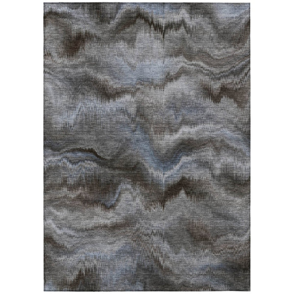 HomeRoots 5' Abstract Taupe and Ivory Area Rug - Stylish, Washable, Durable for Indoor and Outdoor Use 5' X 8' 631324