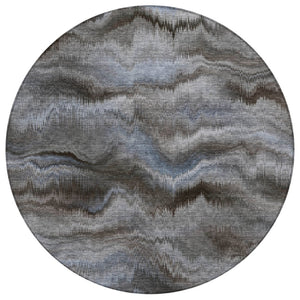 HomeRoots 5' Abstract Taupe and Ivory Area Rug - Stylish, Washable, Durable for Indoor and Outdoor Use 8' Round 631325