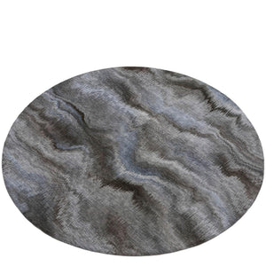 HomeRoots 5' Abstract Taupe and Ivory Area Rug - Stylish, Washable, Durable for Indoor and Outdoor Use 8' Round 631325