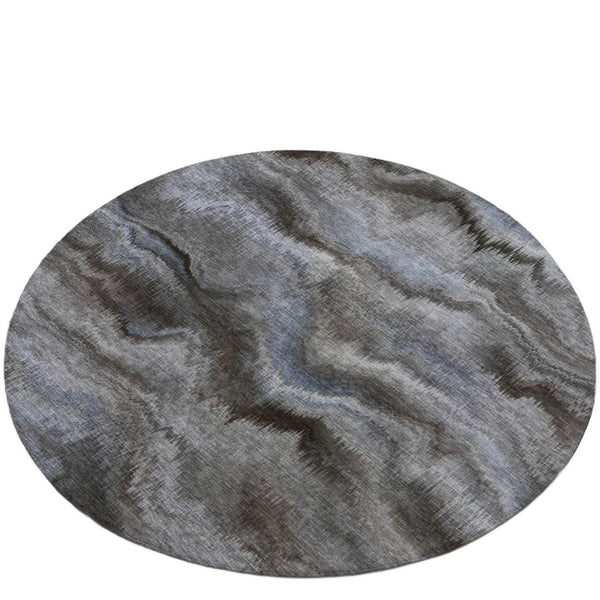 HomeRoots 5' Abstract Taupe and Ivory Area Rug - Stylish, Washable, Durable for Indoor and Outdoor Use 8' Round 631325