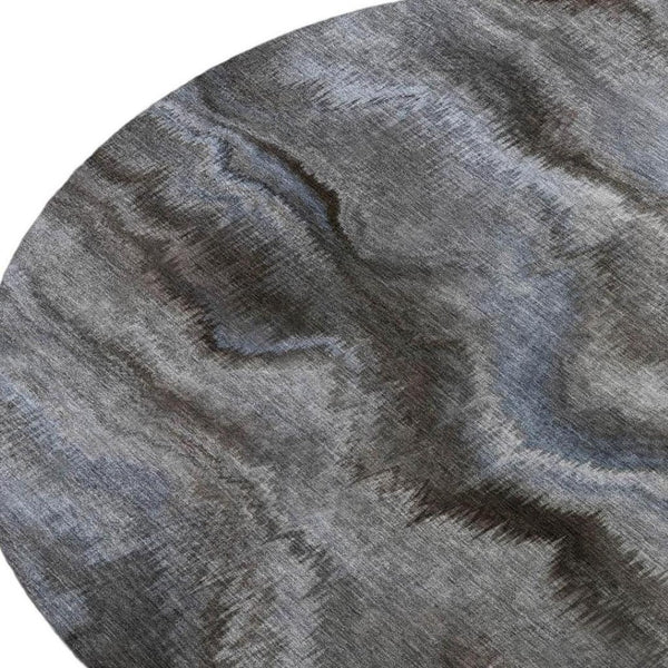 HomeRoots 5' Abstract Taupe and Ivory Area Rug - Stylish, Washable, Durable for Indoor and Outdoor Use 8' Round 631325