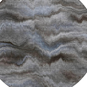 HomeRoots 5' Abstract Taupe and Ivory Area Rug - Stylish, Washable, Durable for Indoor and Outdoor Use 8' Round 631325