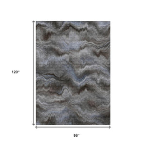 HomeRoots 5' Abstract Taupe and Ivory Area Rug - Stylish, Washable, Durable for Indoor and Outdoor Use 8' X 10' 631326