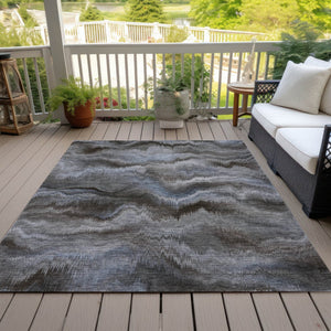 HomeRoots 5' Abstract Taupe and Ivory Area Rug - Stylish, Washable, Durable for Indoor and Outdoor Use 8' X 10' 631326