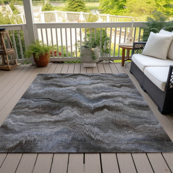 HomeRoots 5' Abstract Taupe and Ivory Area Rug - Stylish, Washable, Durable for Indoor and Outdoor Use 10' X 14' 631328