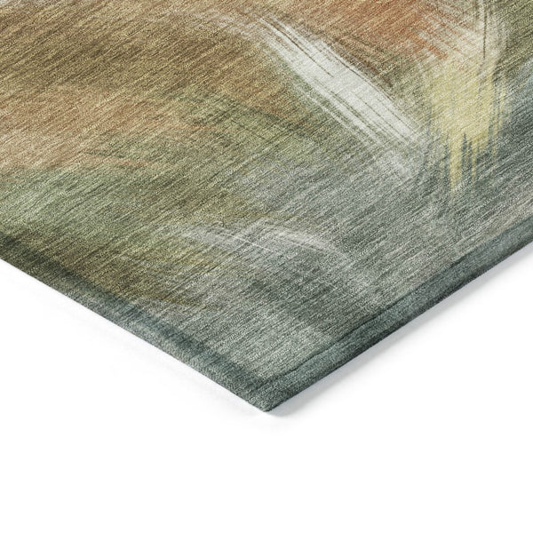 HomeRoots 5' Beige and Copper Abstract Area Rug - Stylish, Washable Indoor/Outdoor Rug for High-Traffic Spaces 9' X 12' 631333