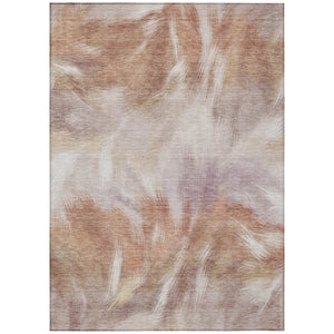 HomeRoots 5' Copper and Ivory Abstract Area Rug - Stylish, Durable, Washable Design for Indoor and Outdoor Use 9' X 12' 631339