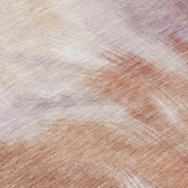 HomeRoots 5' Copper and Ivory Abstract Area Rug - Stylish, Durable, Washable Design for Indoor and Outdoor Use 10' X 14' 631340