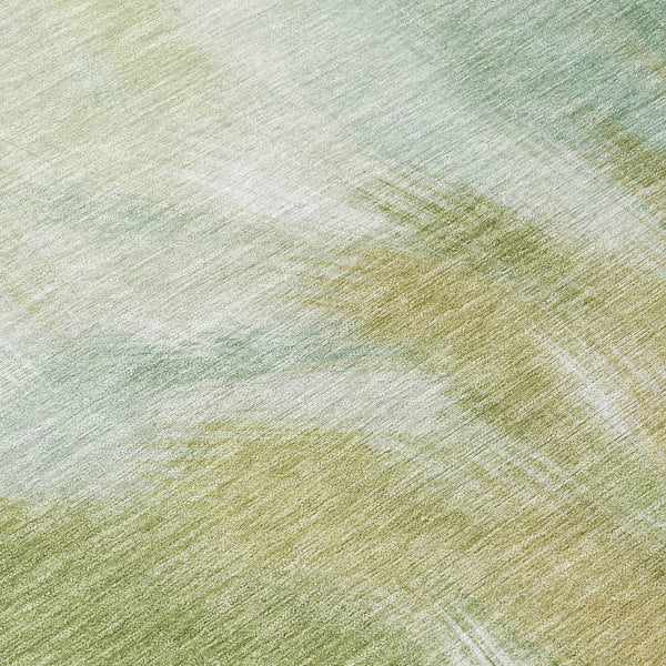 HomeRoots 5' Abstract Green and Ivory Area Rug - Washable, Durable, Stylish for Indoor or Outdoor Spaces 5' X 8' 631342
