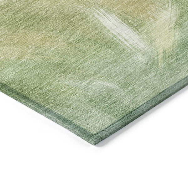 HomeRoots 5' Abstract Green and Ivory Area Rug - Washable, Durable, Stylish for Indoor or Outdoor Spaces 8' Round 631343