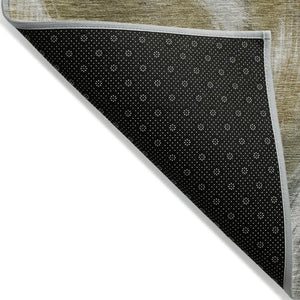 HomeRoots 5' Modern Pewter and Silver Abstract Washable Area Rug for Stylish Indoor and Outdoor Spaces 9' X 12' 631351