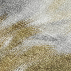 HomeRoots 5' Modern Pewter and Silver Abstract Washable Area Rug for Stylish Indoor and Outdoor Spaces 10' X 14' 631352
