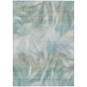 HomeRoots 5' Sky Blue and Ivory Abstract Indoor Outdoor Area Rug – Durable, Stylish, Machine Washable Design 9' X 12' 631357