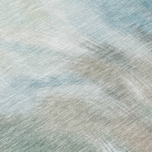 HomeRoots 5' Sky Blue and Ivory Abstract Indoor Outdoor Area Rug – Durable, Stylish, Machine Washable Design 9' X 12' 631357