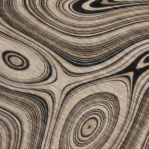 HomeRoots 5' Beige and Charcoal Geometric Washable Area Rug for Indoor and Outdoor High-Traffic Use 9' X 12' 631369