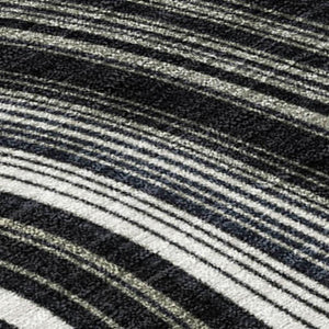 HomeRoots 5' Modern Black and Ivory Geometric Washable Area Rug for Indoor and Outdoor High-Traffic Spaces 10' X 14' 631376