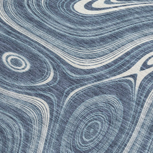 HomeRoots 5' Stylish Blue and Ivory Geometric Area Rug – Durable, Washable, Perfect for Indoor and Outdoor Use 5' X 8' 631378