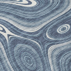 HomeRoots 5' Stylish Blue and Ivory Geometric Area Rug – Durable, Washable, Perfect for Indoor and Outdoor Use 5' X 8' 631378