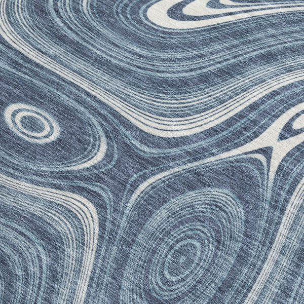 HomeRoots 5' Stylish Blue and Ivory Geometric Area Rug – Durable, Washable, Perfect for Indoor and Outdoor Use 8' X 10' 631380