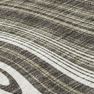 HomeRoots 5' Stylish Gray and Ivory Geometric Area Rug - Durable, Washable Design for Indoor and Outdoor Use 10' X 14' 631388