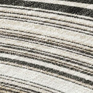 HomeRoots 5' Ivory and Charcoal Geometric Indoor Outdoor Area Rug – Durable, Washable, Modern Design for Any Space 9' X 12' 631393