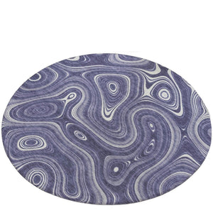 HomeRoots 5' Stylish Plum and Ivory Geometric Area Rug for Indoor and Outdoor Use, Washable and Durable 8' Round 631397