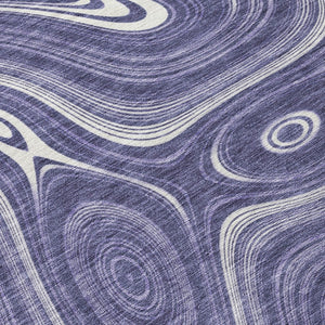 HomeRoots 5' Stylish Plum and Ivory Geometric Area Rug for Indoor and Outdoor Use, Washable and Durable 8' Round 631397